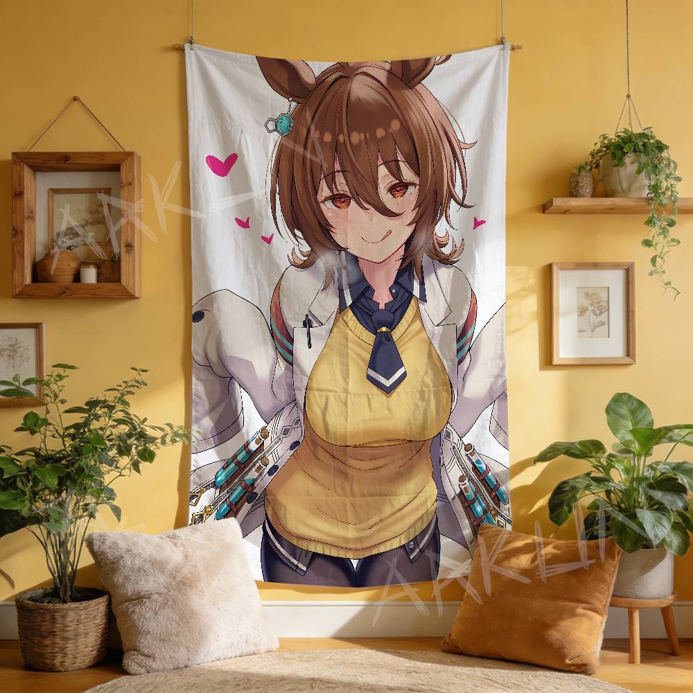 Tapestry Decorative Hot Uma Musume Anime Gaming Girl Tapestry Wall Art Hanging Dorm Background Cloth Banner Fans Gift Home Decor