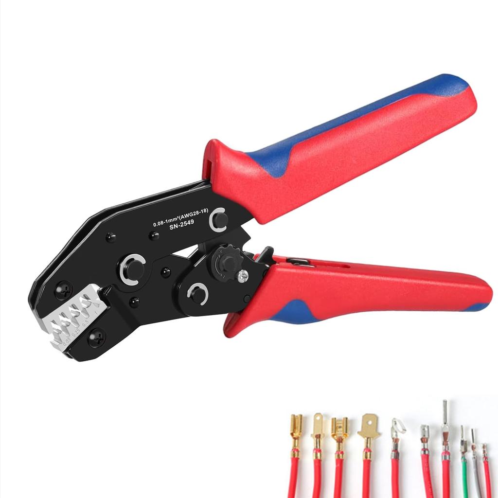 Ibubu Precision Simultaneous Crimping Ratchet Crimping Compatible with Small Pliers, Type, Tool, 0.08-1.0mm², Terminals, SN-2549
