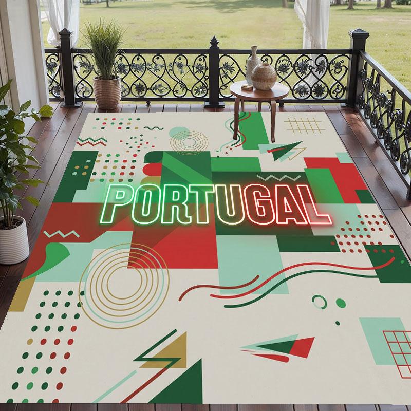 Soft Floor Carpet Portugal Football Pattern Area Rug Decorative Mat For Home Room Decoration