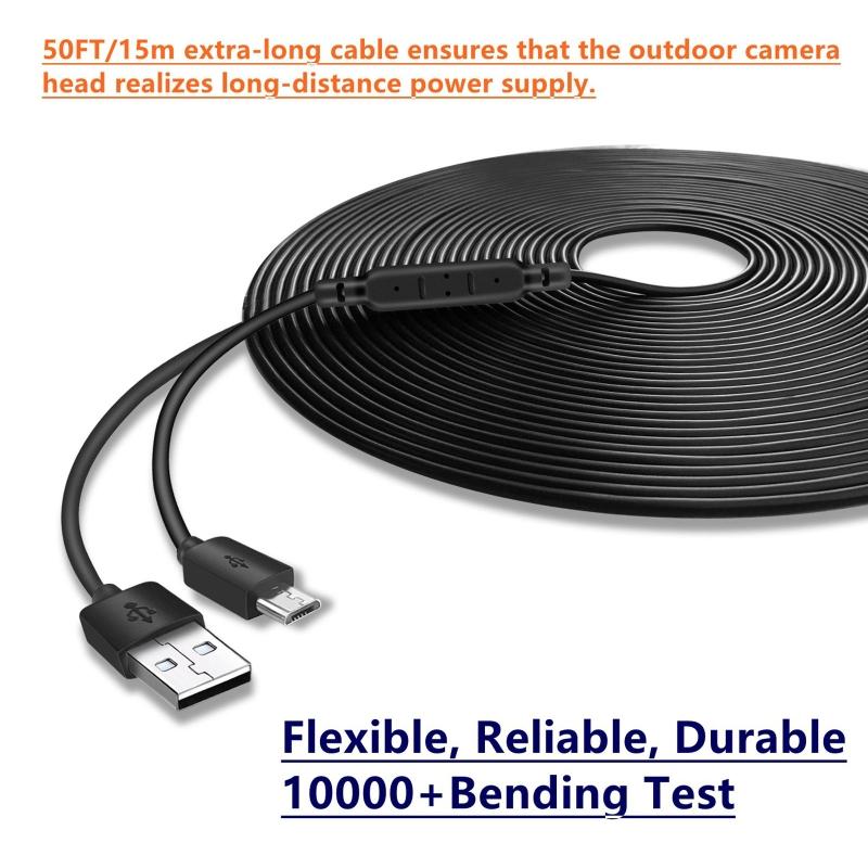 Strong USB To Micro USB Charging Cord for CCTV Camera Power Supply Cable Sturdy and Easy To Use Only for Charging