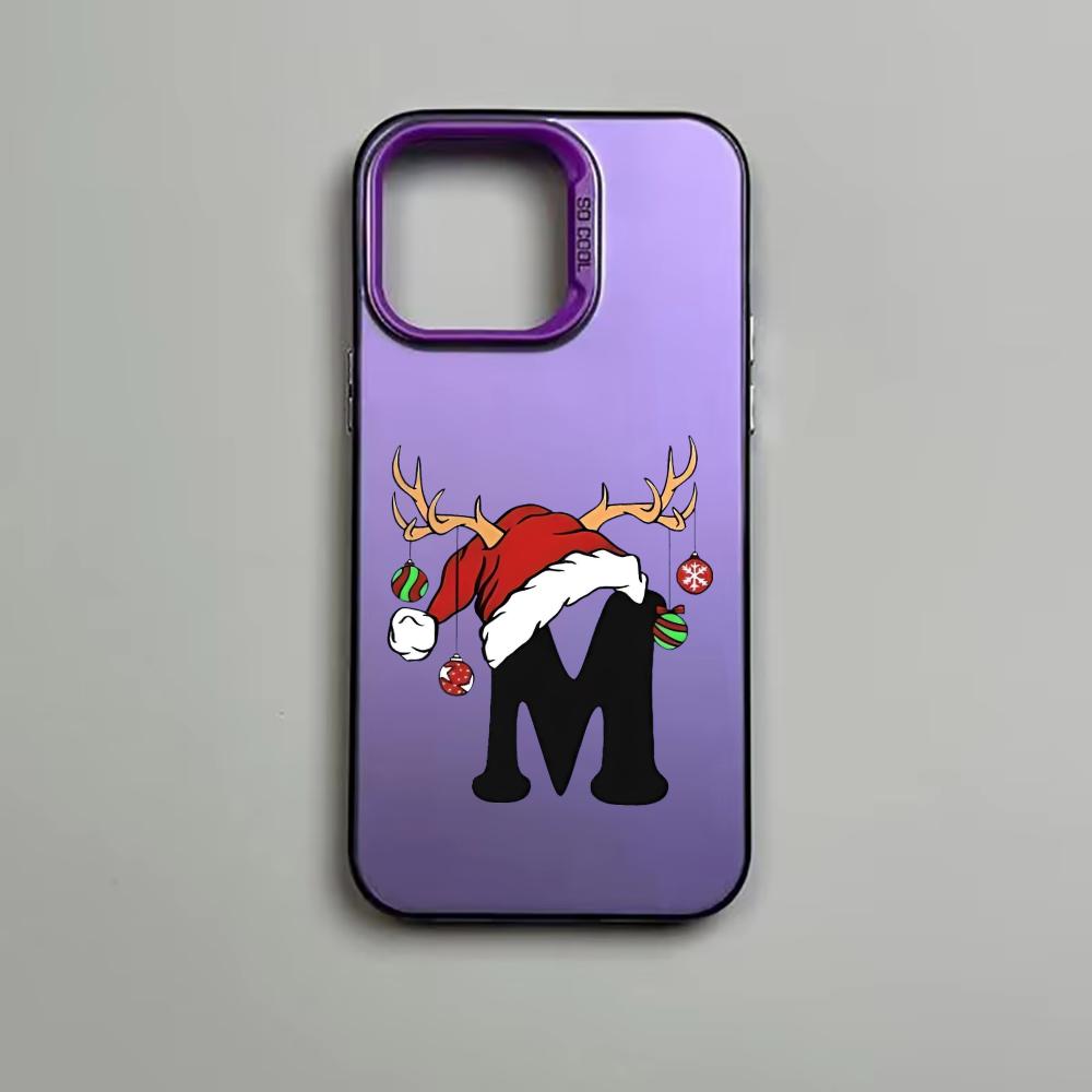 Creative Christmas M design phone case suitable for iPhone 17 16 15 14 13 12 11 Pro/Max/Plus anti drop and shockproof back cover