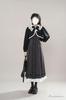 Jundakara Elegant Vest Dress and Coat Long Removable Ribbon and High French Girly Student XL Cape-Style Set, Sleeves, Ruffles, A-Line, Waist,