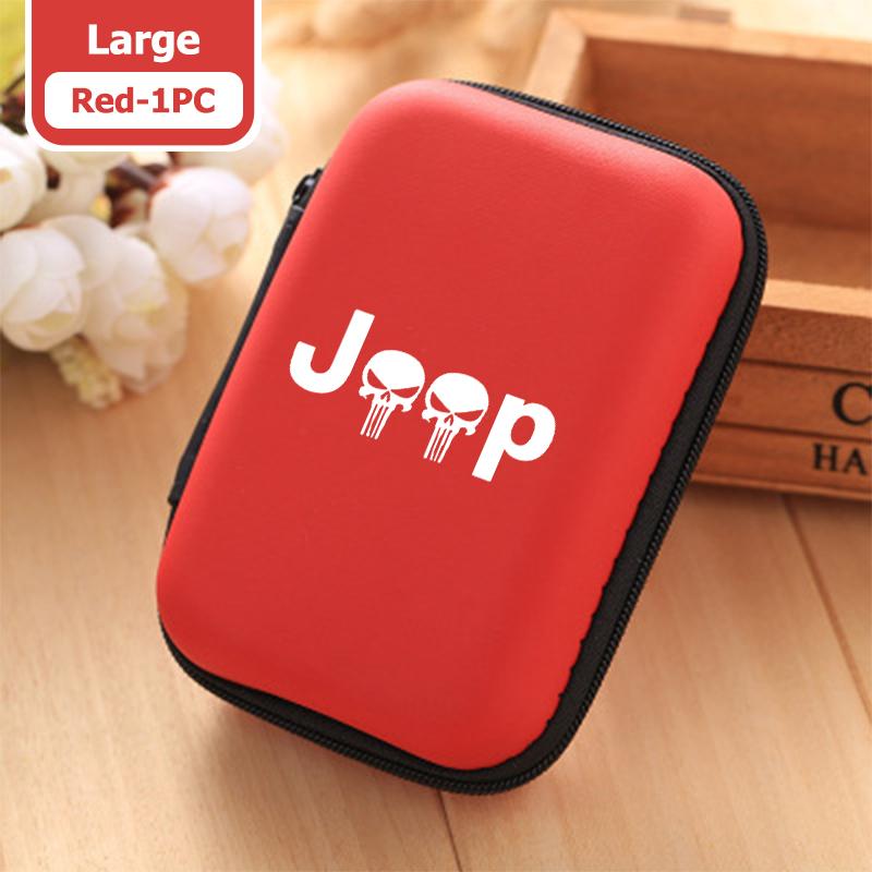 For Jeep Portable Car Earphone Headphone Earbuds Bag Case Storage Box Accessories Compass Renegade Cherokee Wrangler JK Patriot ALT1