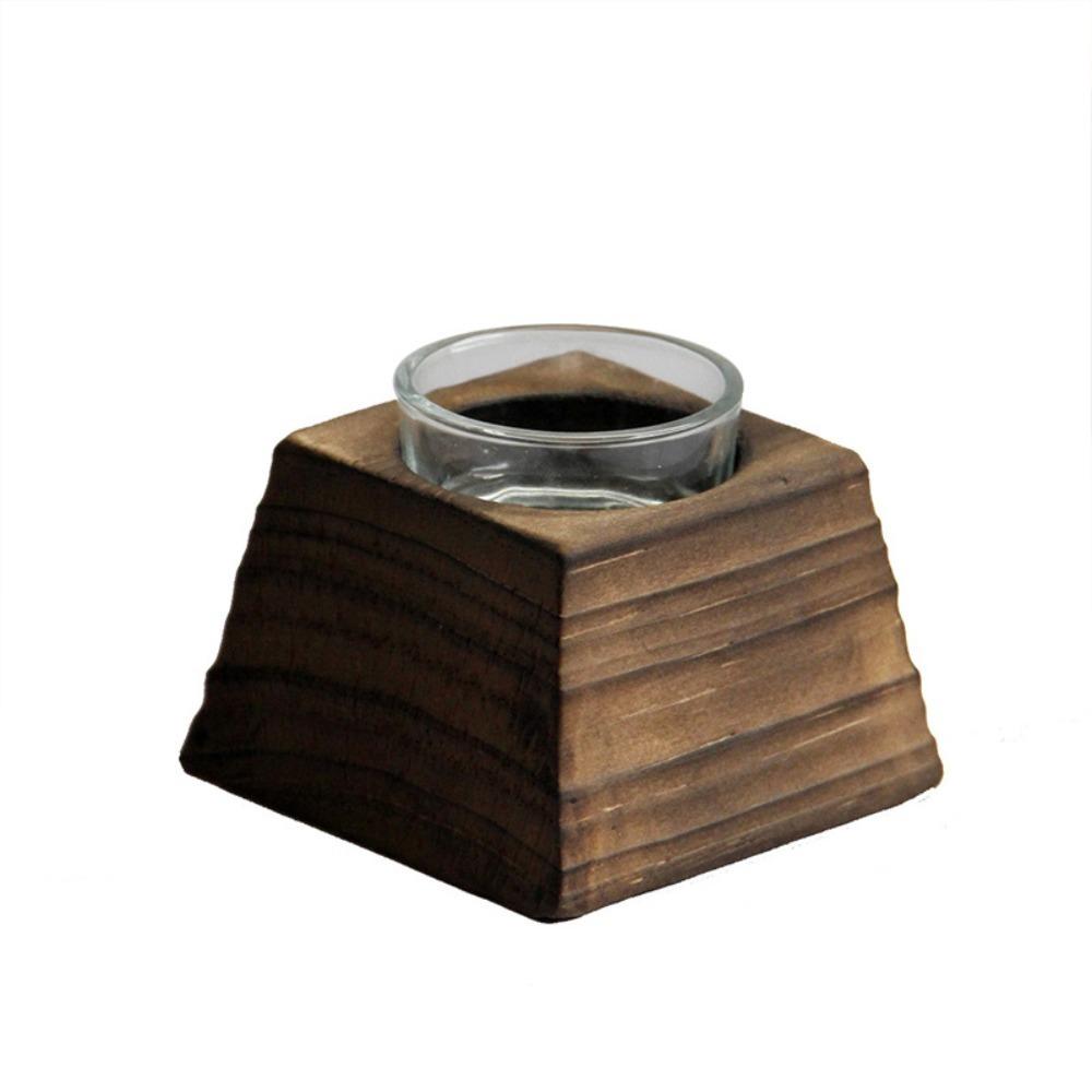 Wooden Walnut Wood Candle Holder Black Incense & Candle Stand  Bedroom Decoration