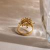 Classic Spiral Sun Ring Stainless Steel Metal Smooth Finger Rings Gold Adjustable Hand Ornament Wedding