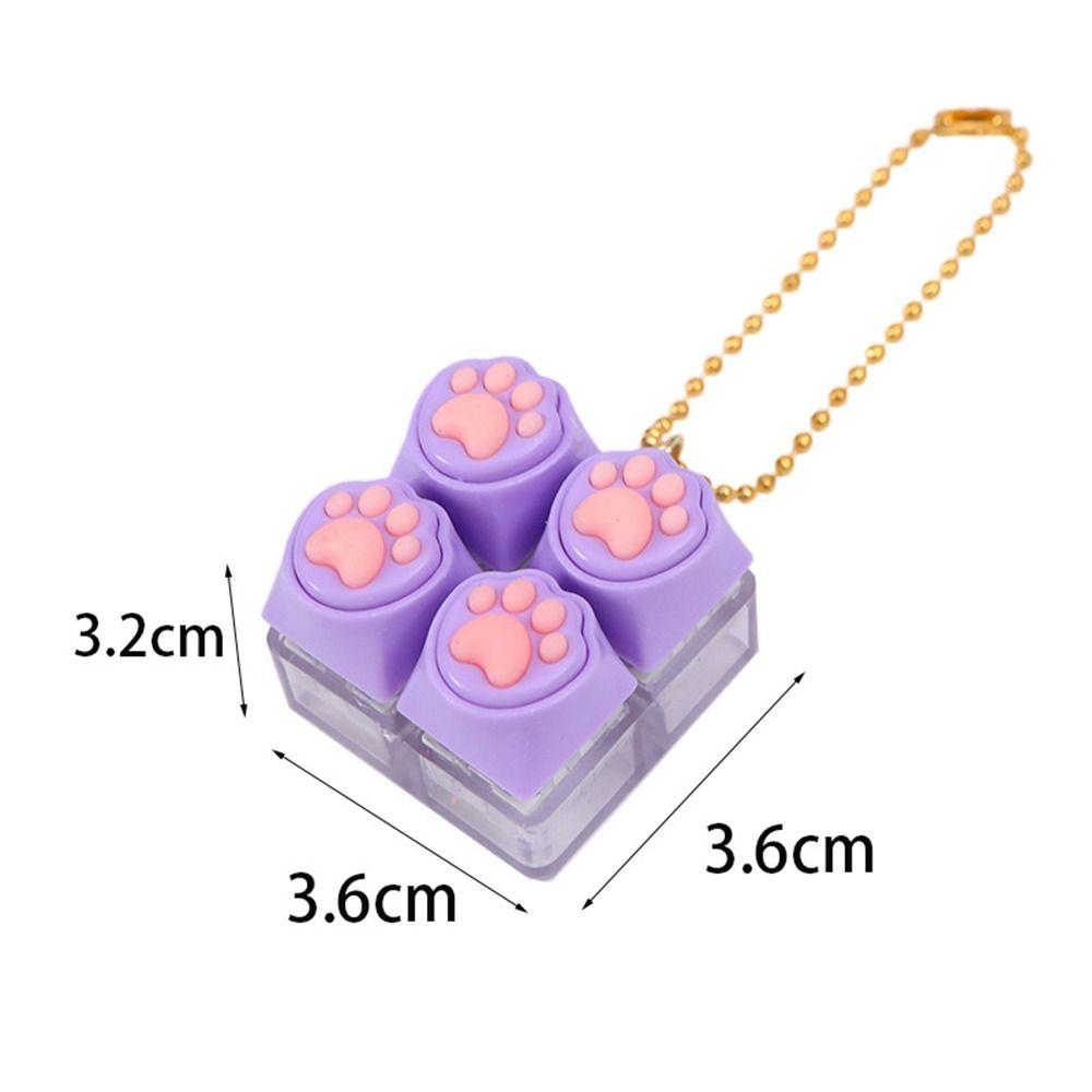 DIY Keyboard Fidget Keychain Keys Button Pinch Toy Portable Finger Keyboard Cap Pass Time