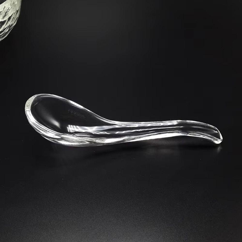 Exquisite Crystal Glass Spoon Elegant Dessert Teaspoons Kitchen Accessories Soup Spoons  Bar