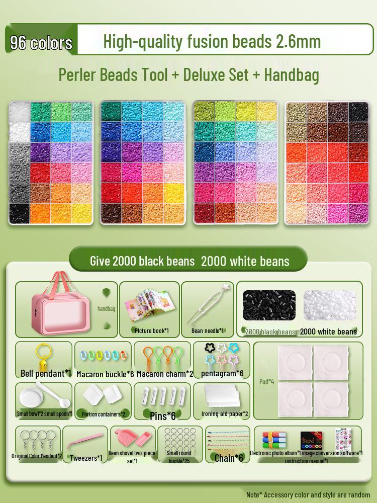 Pyssla 2.6mm Fuse Beads DIY Kit: Complete Set with Tools and Storage Bag