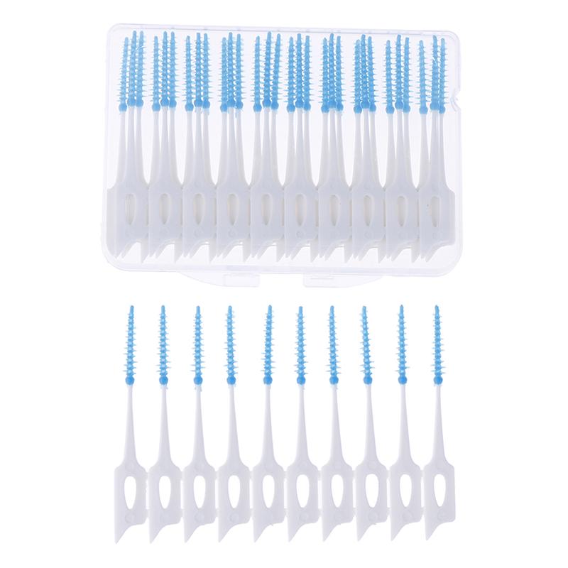 20/30/40pcs/Box I Shaped Interdental Brush Denta Floss Interdental Cleaners Dental Teeth Brush Toothpick Oral Care Tool
