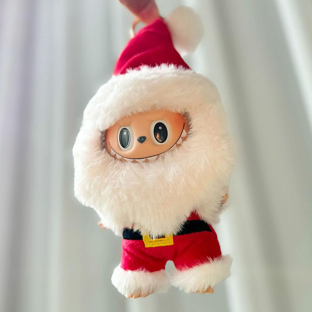 [No Doll] Plush Doll'S Clothes Christmas Claus Clothes For 17Cm Labubu Christmas Holiday Gift Cute Set