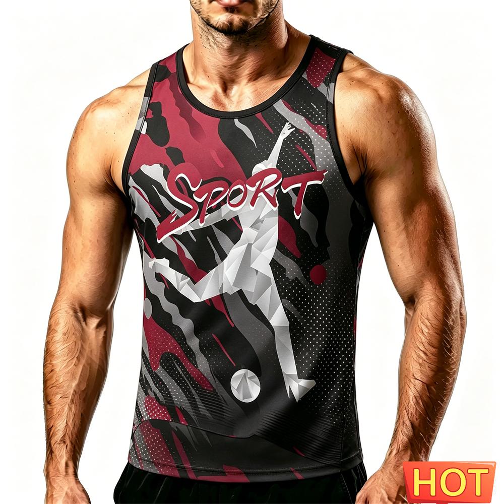 Outdoor Football Sports Men's Tank Top Summer Quick Dry Training Vest Fashion Gym T-shirt Professional Running Sleeveless Shirt