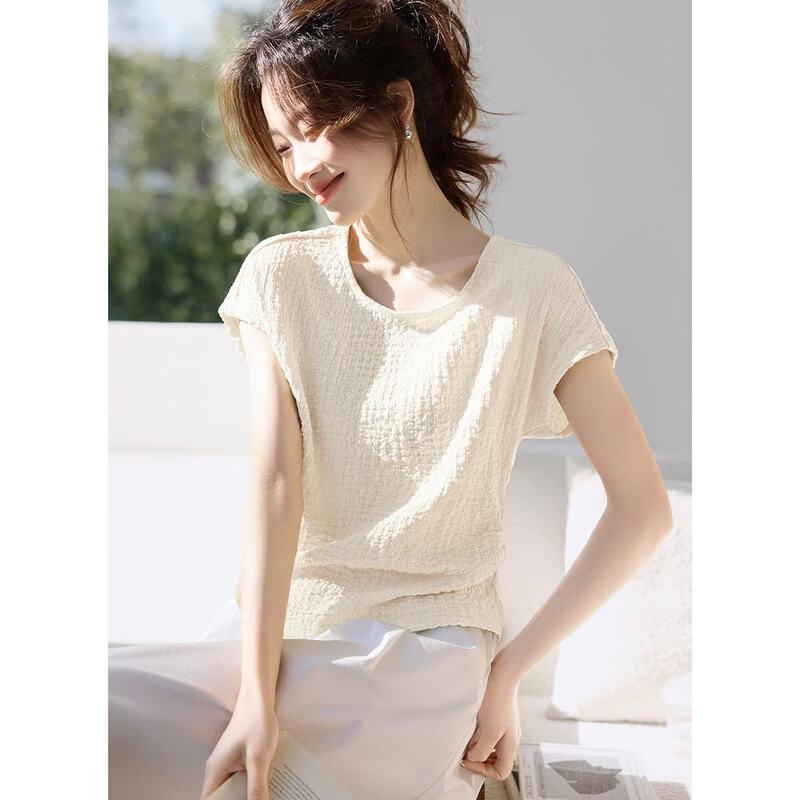 Mohanyimei Women s Casual Textured T-Shirt M