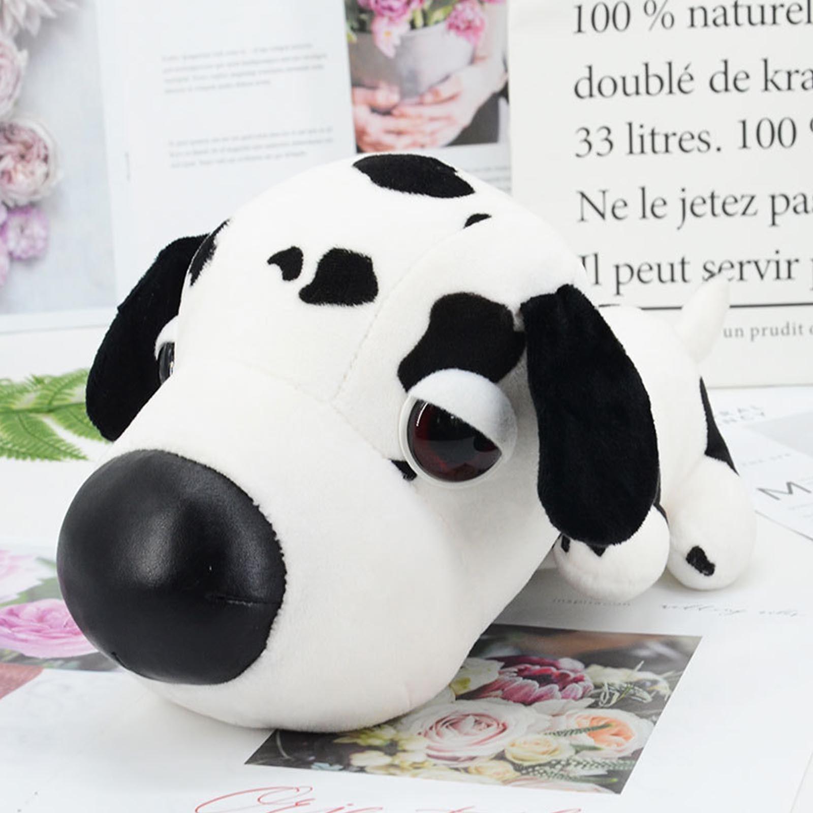 

Puzzle Cloth Art Plush Toy Big-Eyed Dog To Help Baby Comfort Sleeping Ornaments Kawaii Doll Decoration Christmas Halloween Gifts as show чорний