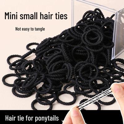 Non-Pulling High Elasticity Black Hair Ties for Children - Baby Girl Rubber Bands & Headbands