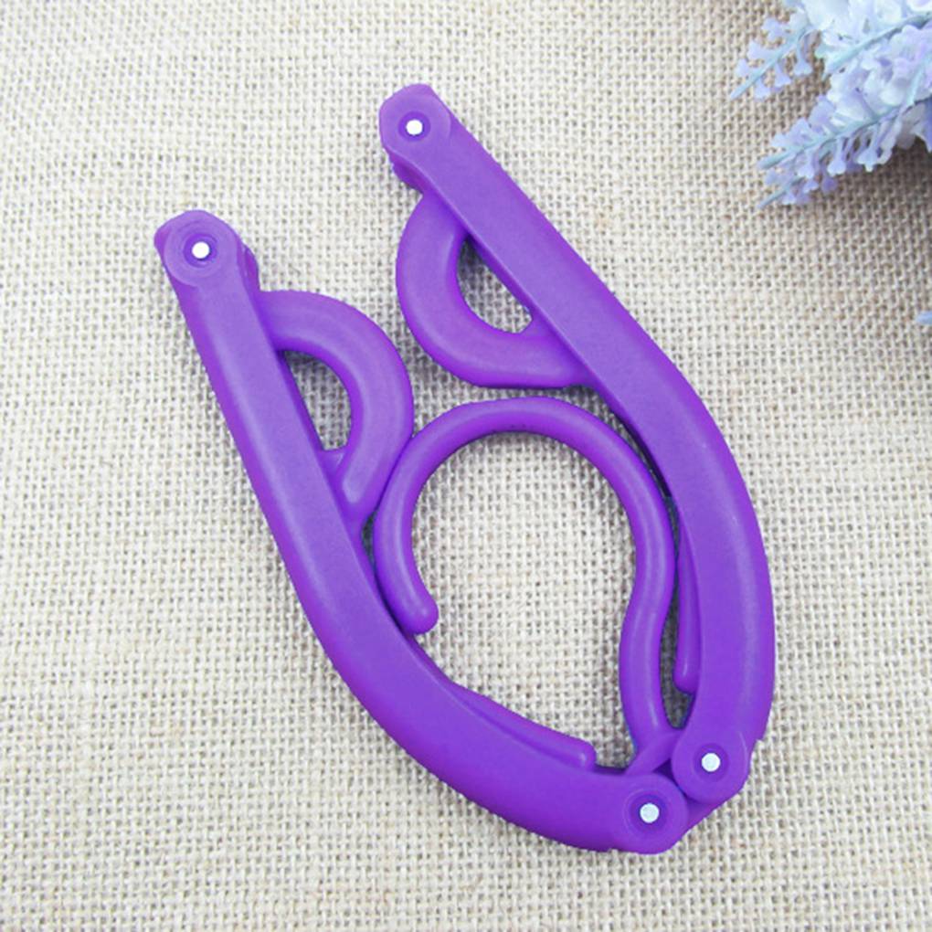 Portable Folding Plastic Clothing Coat Hanger Travel Foldable Hanger 5 Colors