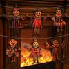 1/6Pcs Halloween Pumpkin Man Bunting Spooky Rustic Wooden Pumpkin Man Hanging Garland Table Sign Festival Ornament Decoration