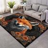 Fox Floral Area Rug Vibrant Animal PrintCarpet for Living RoomCozy and Stylish Home Decor Anti slip carpet can be machine washed