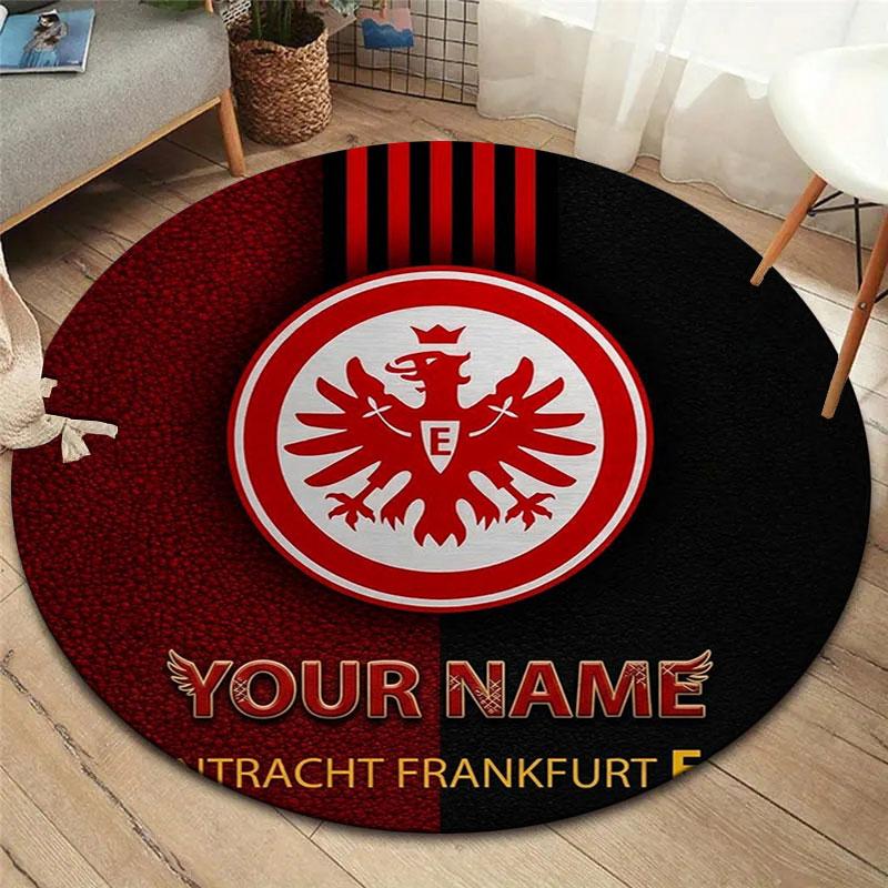 Eintracht Frankfurt Custom Name Round Area Rug,Carpet Rug for Living Room Bedroom Sofa Playroom Decor,Non-slip Floor Mat