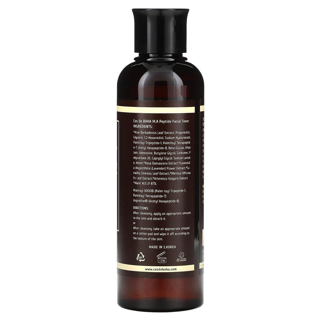 Massachusetts, Peptide Facial Toner, 200 Ml (6.76 Fl Oz)