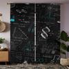 Set Of 2 Mathematical Equation Printed Curtains Pole Bag Christmas Decorations Home Room Curtain Made Polyester