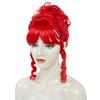 REEWES Rote Lockige Zopfperücke Käfer Miss Argentinien Halloween-Kostüm Saft Synthetisches Haar für Tägliche Party Anime Cosplay