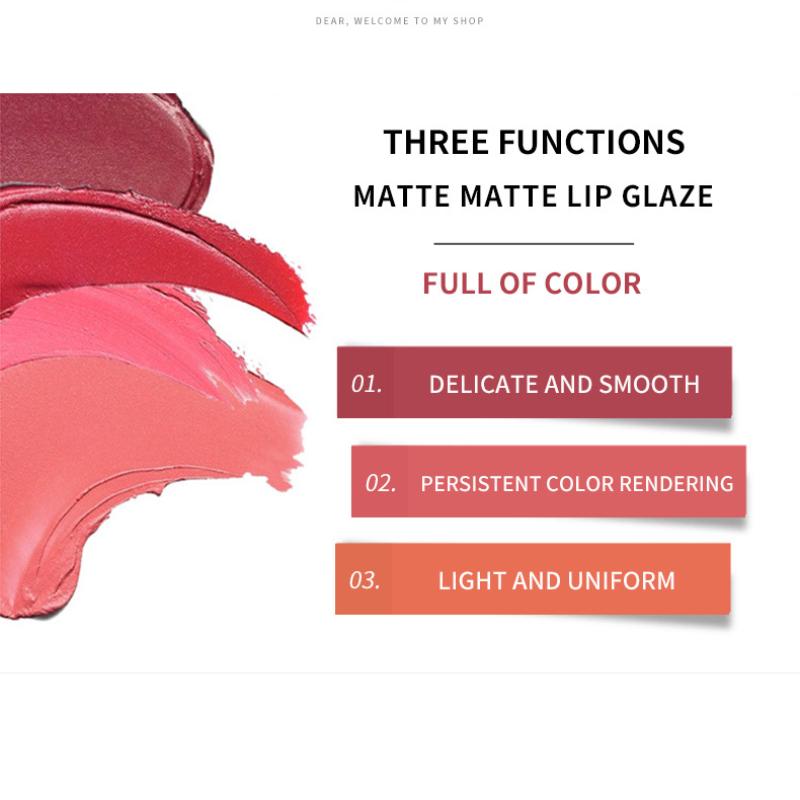 VIBELY 29 Farben, runde Tube, matt, wasserfest, kein Make-up, klebt nicht, flüssige Lippenglasur im Becher