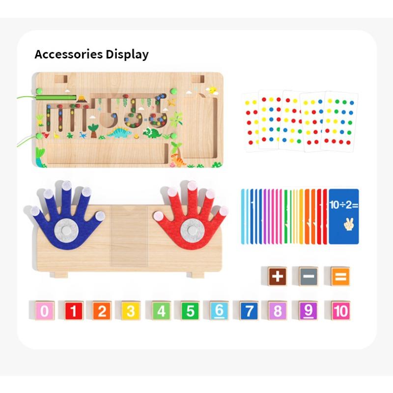 Kids Wooden Finger Numbers Math Toy Clip Beads Game Pen Control Training Children Counting Early Learning Educational Toys Gifts