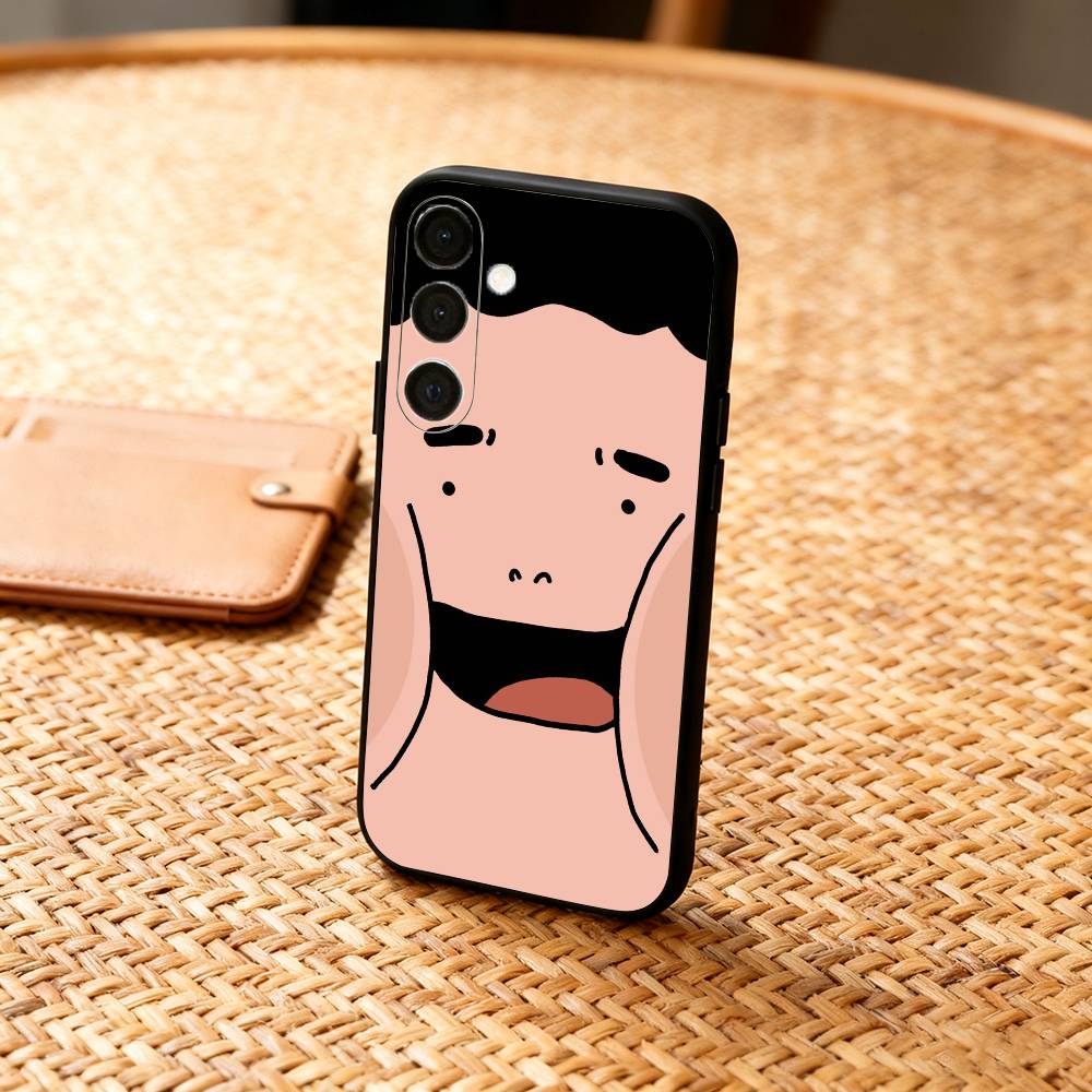 F-FUNNY And Cute Stickers Phone Case For Samsung  A73,72,71,A52,51,40,41,A22,A32,31,A13, Soft Black Shell