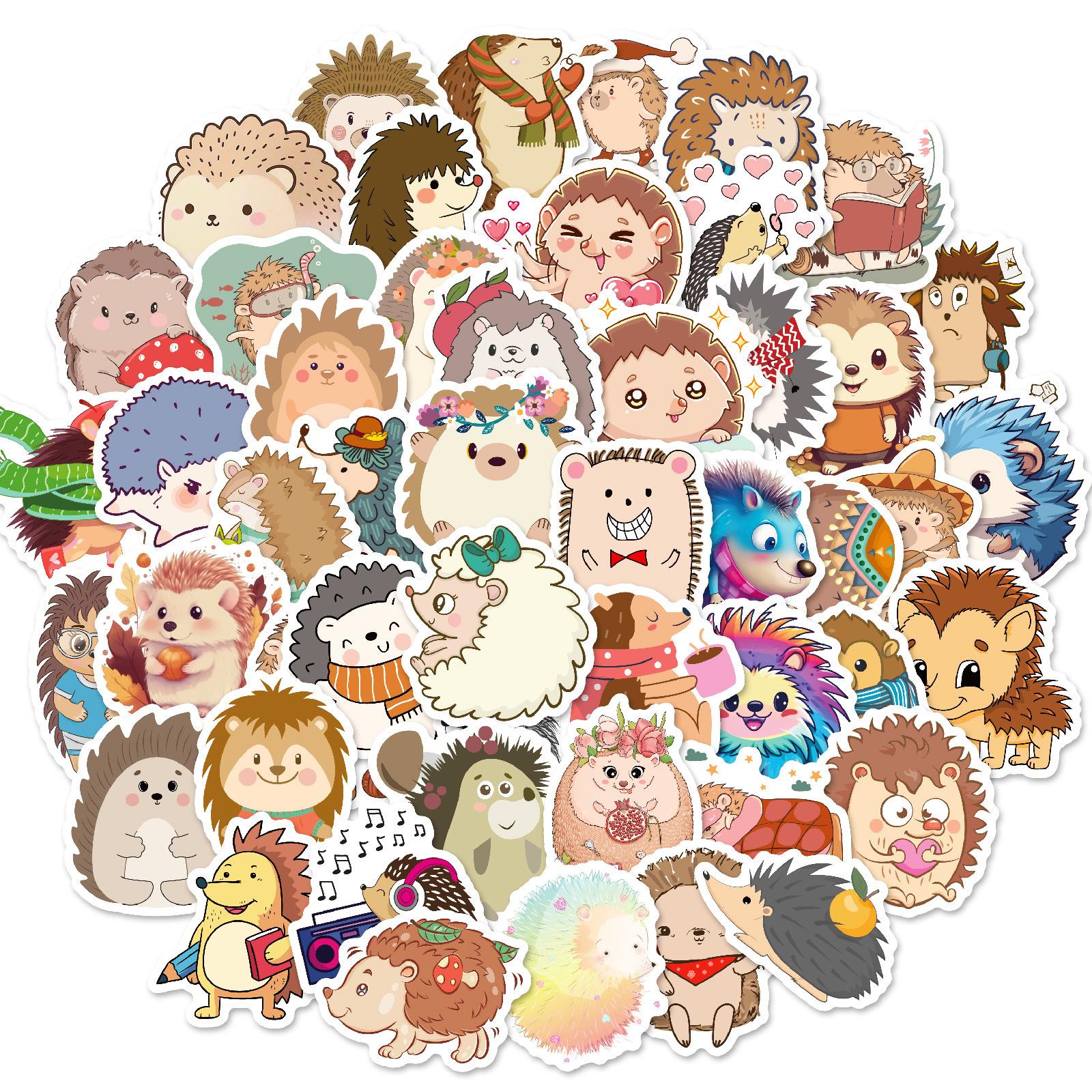 

50 Милых Мультфильмов Разных Стилей, Наклейки Маленький Ежик, Ручной Аккаунт, Чемодан, Водный Стакан DIY Декоративные Наклейки