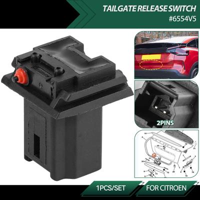 Interrupteur de coffre arrière de hayon, poignée de porte 6554V5 pour Peugeot 206 207 307 308 407 5008 Partner Citroen C3 C4 Xsara Picasso Berlingo