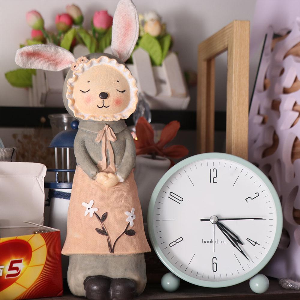 Creative Mini Easter Bunny Statue Cute European Pastoral Mini Rabbit Figurine Resin Crafts Rabbit Desktop Ornament Farmhouse