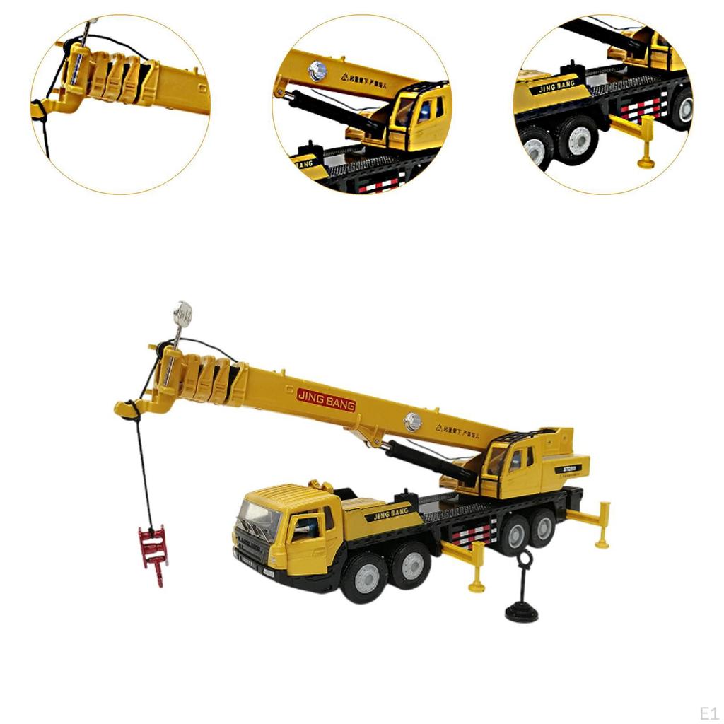 1:50 Scale Crane Truck Model for Kids Educational Alloy Vehicle Ages 3+