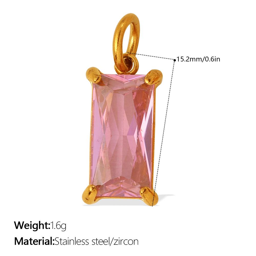 Yori 2Pcs Stainless Steel Gold PVD Plated Cubic Zirconia Pendant for DIY Necklace Bracelet Earring Jewelry Making Accessories