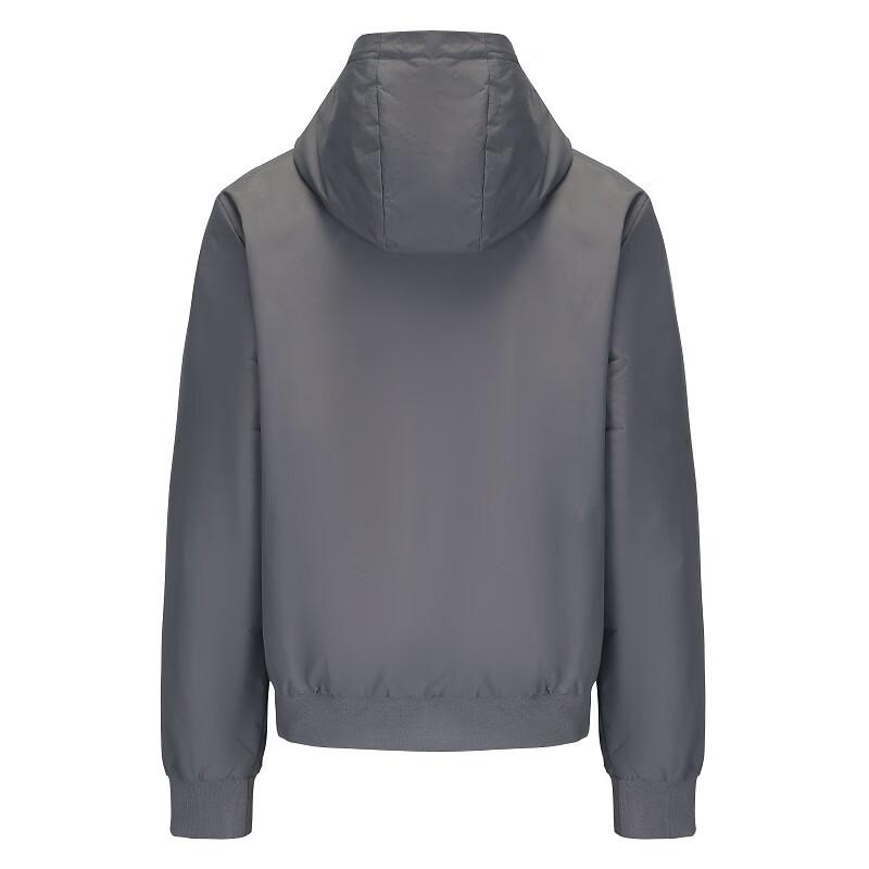 Emporio Armani Ea7 Fw24 Solid Color Letter Logo Printed Hooded Zip Long Sleeve Jacket Men jackets Gray 8NPB21-PNFZZ-1992