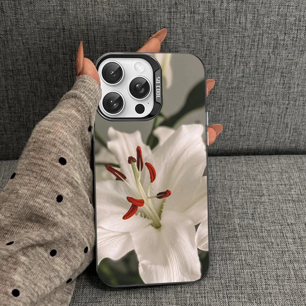 Lily Flowers Phone Case For iPhone 16 15 14 13 12 11 Pro Max X XR XSMAX 8 7 Plus Matte Shockproof Back Cover