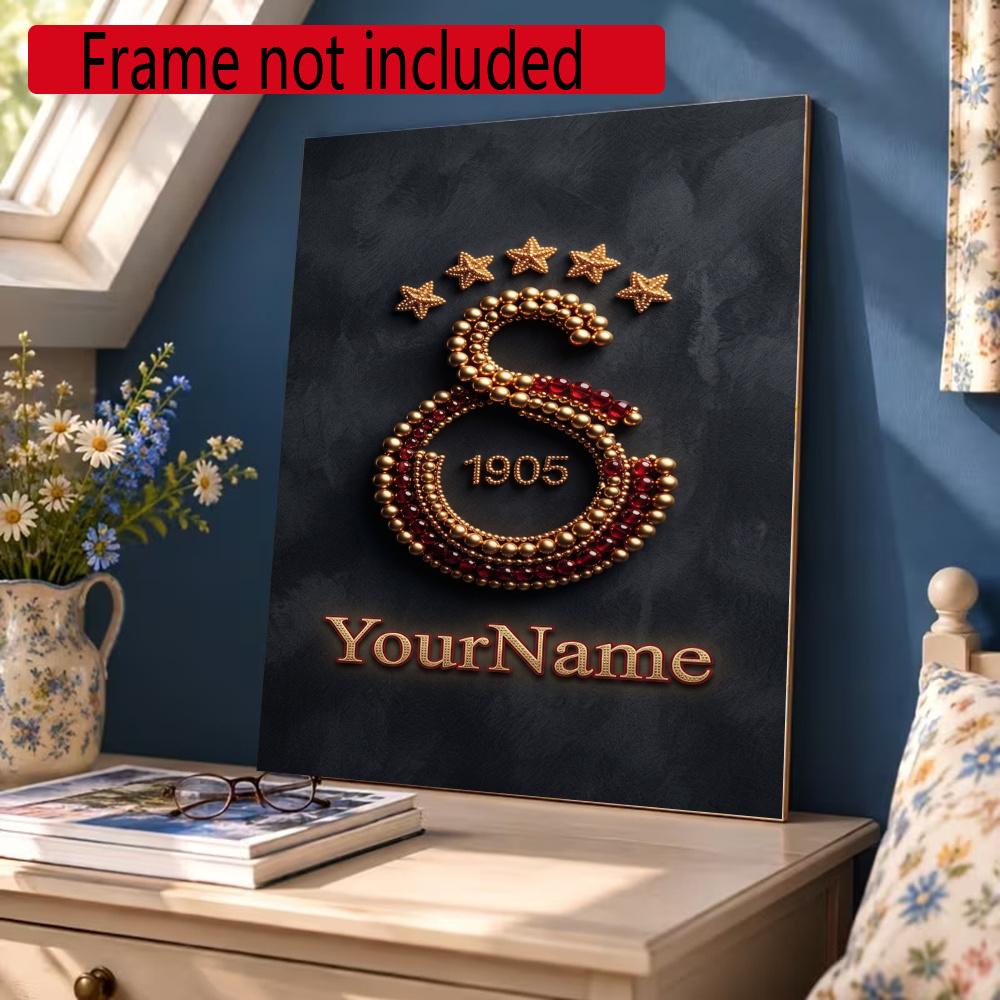 Galatasaray Customize Your Name Diamond Painting Round Diamond Diy Frameless Holiday Artwork Suitable For Home Office Wall Decoration
