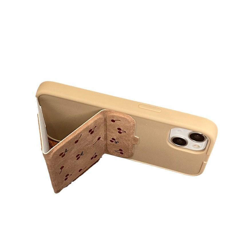 Malý svěží japonský a korejský Ins skládací držák IPhone 15/14 celoobrazovkový třešňový Vhodný pro Apple 16promax