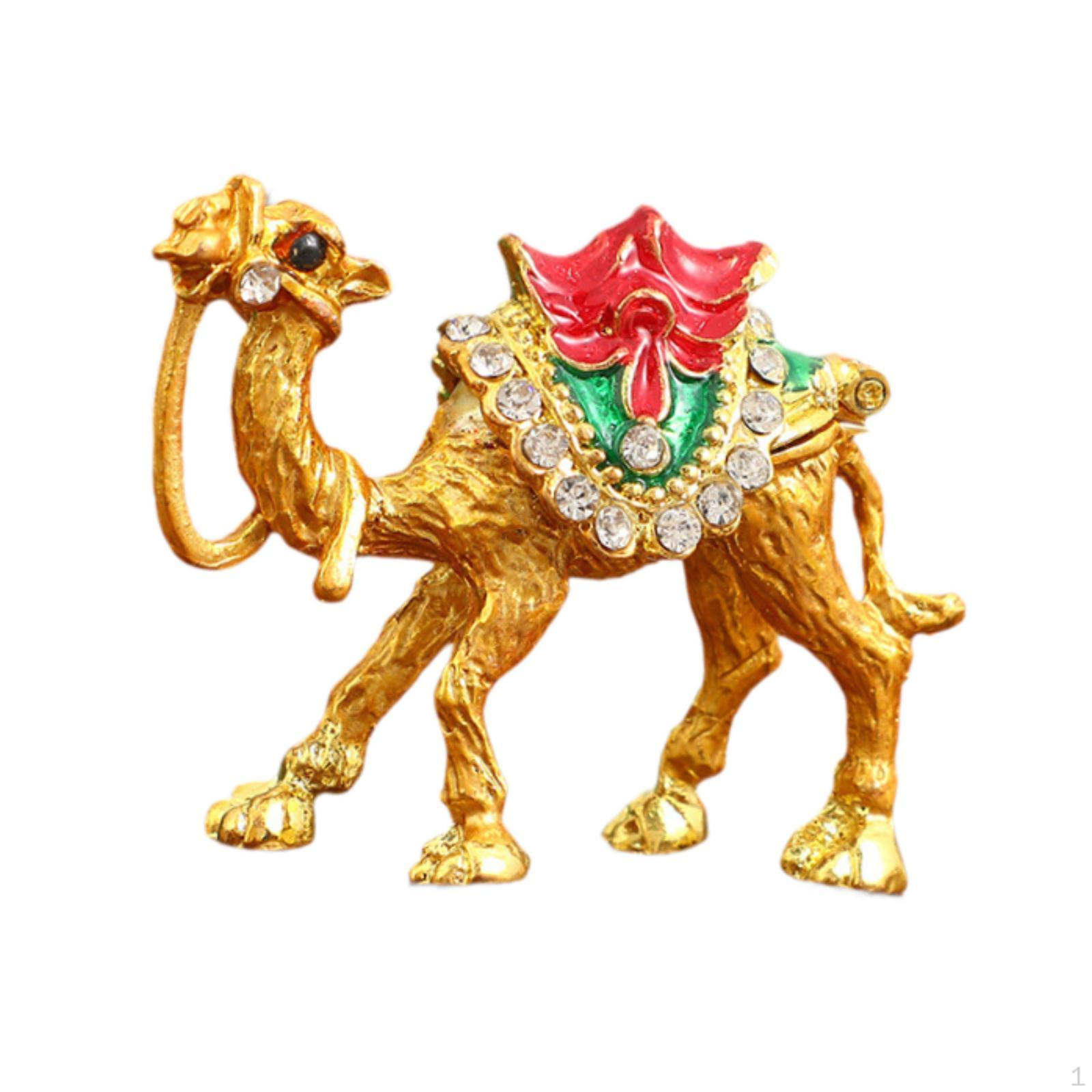 

Camel Figurine Jewelry Box Alloy Decorative Retro Animal Ornament Miniature Storage for Gold