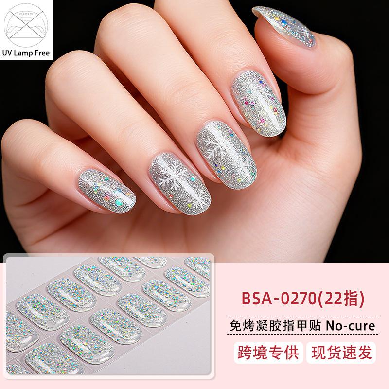 Leopard Print Gel Nail Art Sticker Waterproof Flash Ice Transparent Free Baking Lamp Nail Oil Film Nail Sticker