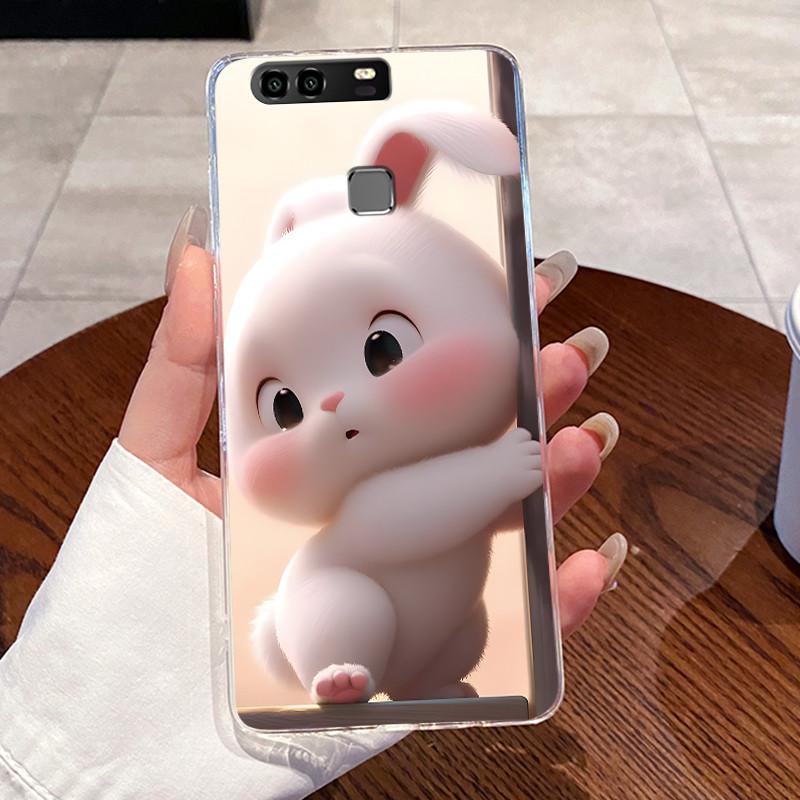 Jelly Casing For Huawei P9 / P9 Plus / P10 / P10 PLUS Funda Clear Silicone Soft TPU Back Cover Cute Cat Rabbit Protective Case