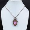 Pink Kunzite Pendant Gemstone Jewelry, 999 Copper Wire Wrapped Pendant, Handmade Jewelry Birthstone Pendant, Gift For Him