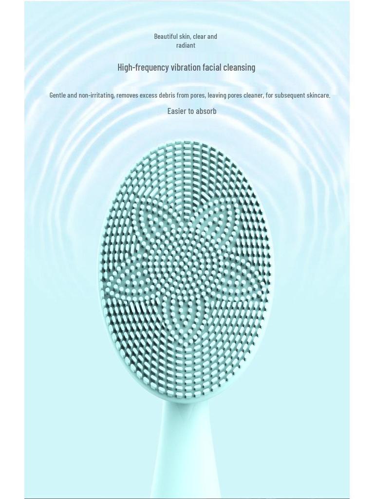 Silicone Waterproof Electric Facial Cleansing Brush for Women