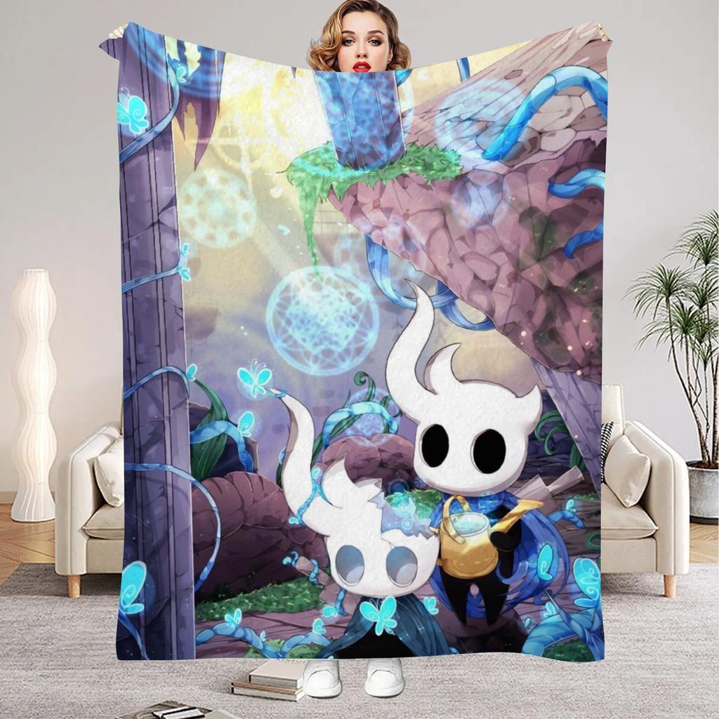 Hollow Knight Blanket Cartoon Game Printed Flannel Blanket for Home Living Room Bedroom Decor New Year Christmas Gift for Fans