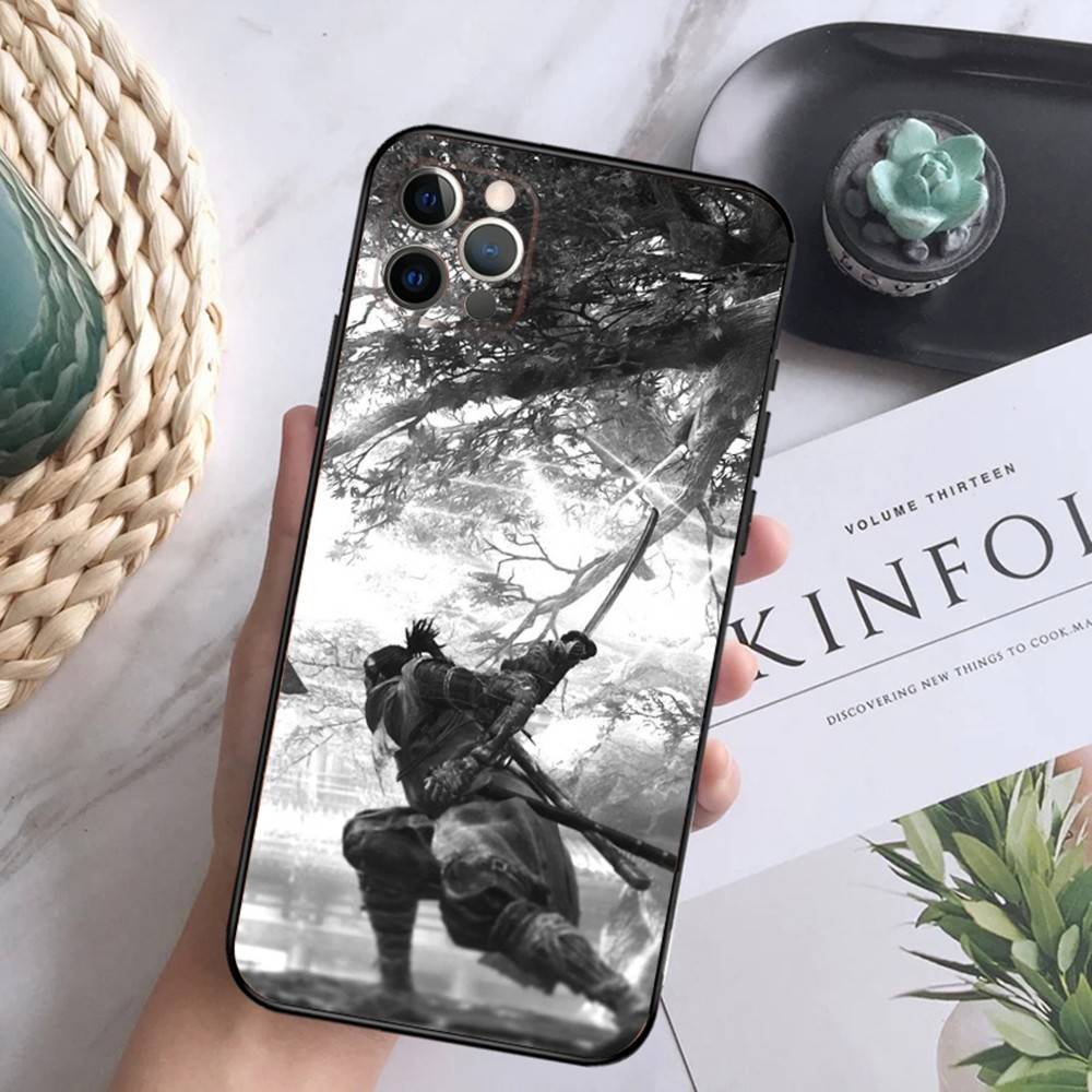 S-Sekiro Shadows Die Twice Phone Case For iPhone 16,15,14,13,12 Mini 11 Pro XR,X,XS,MAX 7,8 Plus Silicone Cover Soft Black