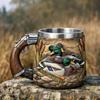 Caneca de Café Hunter – 350ml de Aço Inoxidável com Tema de Caça e Design Camuflado | Presente Único para Homens, Pai, Marido, Amante da Natureza