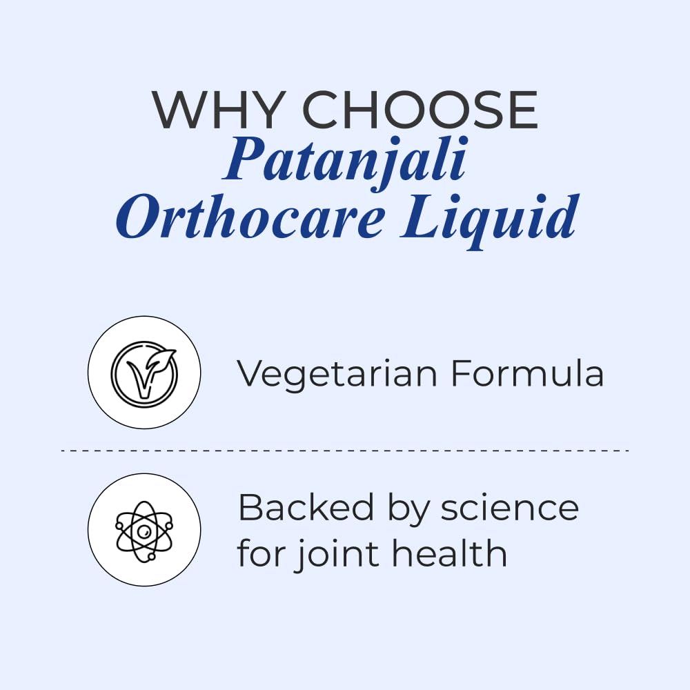 Patanjali Orthocare Liquid 500ml Pack of 1 | Ayurvedic Joint Support Supplement with Glucosamine & Vitamin D