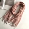 Japan And Korea Small Fresh Linen Solid Color Scarf 25 Colors, Long-Term Stock, Support