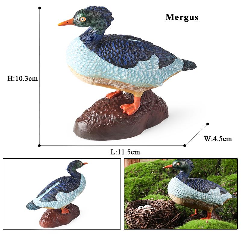 Oenux Simulation Cute Poultry Farm Animals Model Mandarin Duck Goose Swan Hen  Action Figures PVC Miniature Toy Gift For Kids