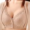 Plus Size Bra for Mature Women Front Closure Fixed Cup Medium Padded Wireless Shoulder Strap Full Coverage Comfortable Supportive Underwear