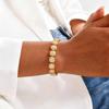 Glänzendes Metallarmband mit Zirkonia, 14K Goldplattiertes klobiges Gliederarmband zum Stapeln, Modischer Elegantes Schmuckstück für Frauen Mädchen Geschenk